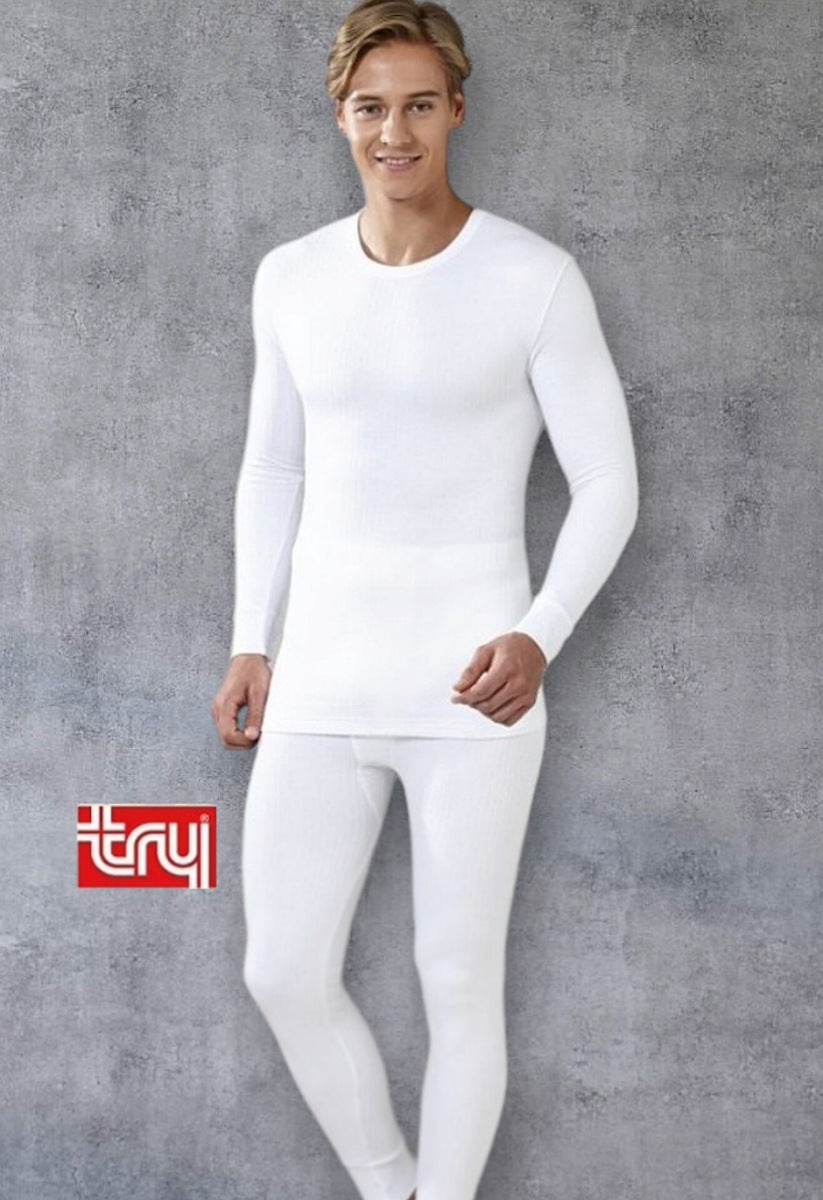 طقم داخلي شتوي تراي - ابيض