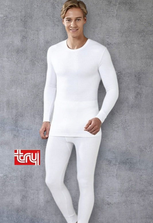 طقم داخلي شتوي تراي - ابيض