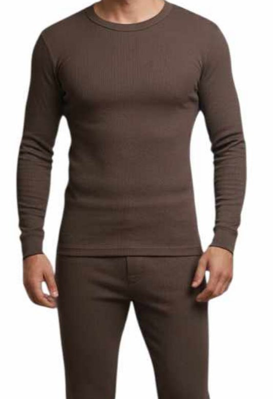 طقم داخلي شتوي صنع مصري - بني غامق