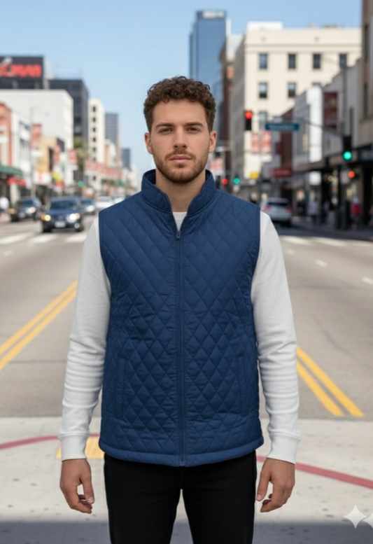 سديري رجالي دبل فيس كحلي مع أسود سادة