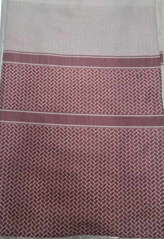 شال صوف بنقشة شماغ - أبيض