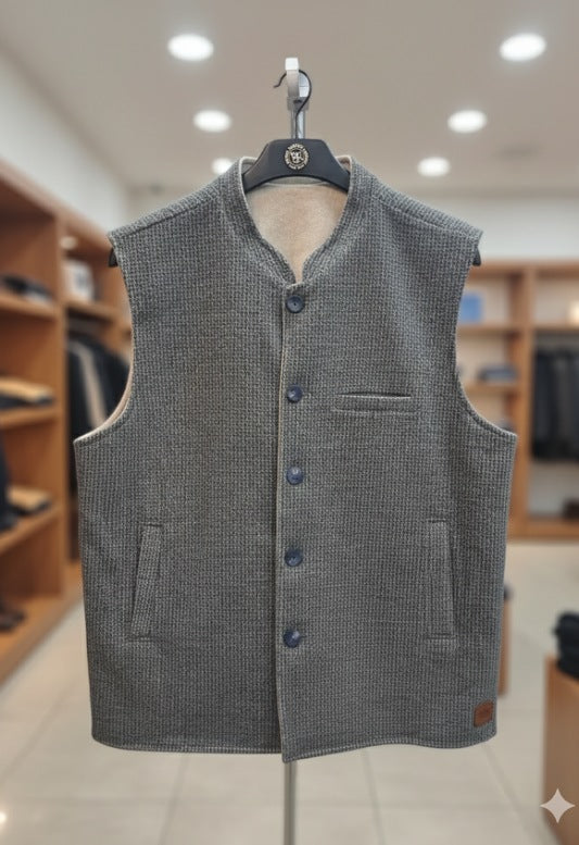 سديري رجالي أصلي دبل فيس ( رمادي مع بيج)