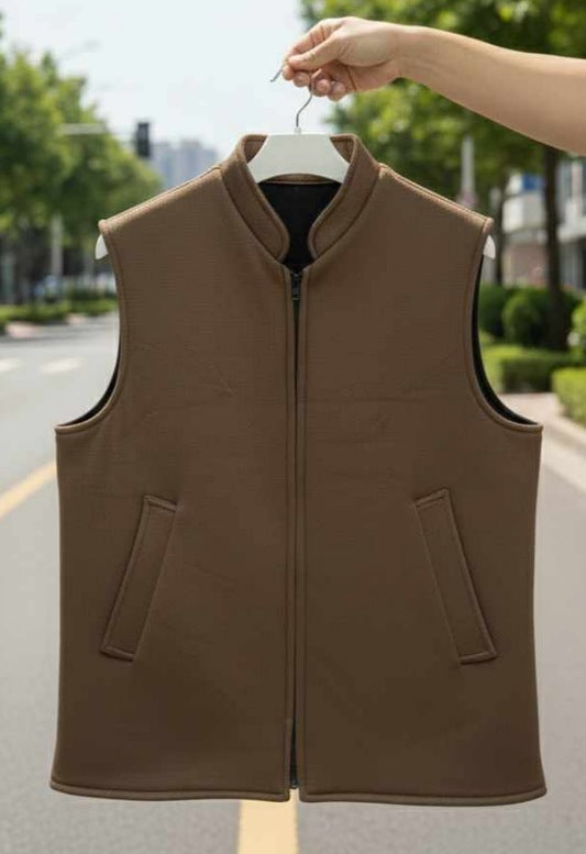 سديري رجالي دبل فيس خام جوخ ( بني مع أسود)