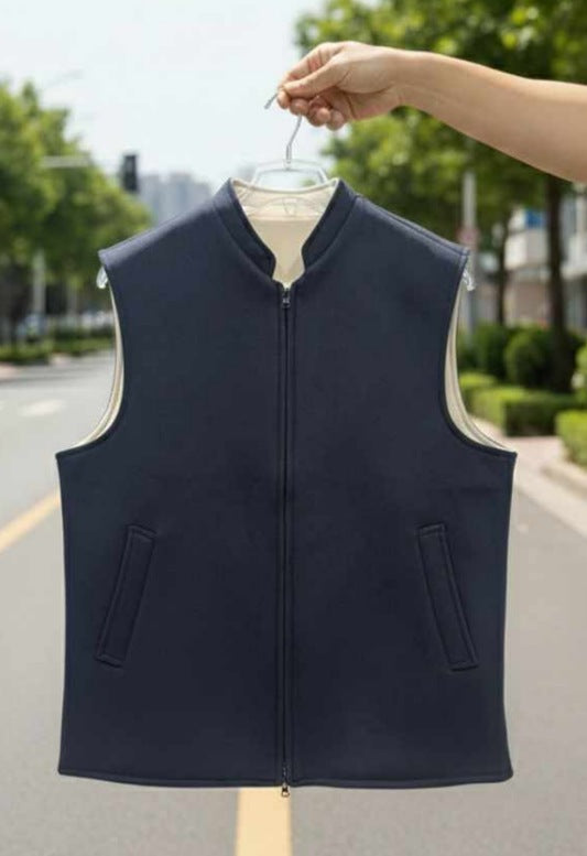 سديري رجالي دبل فيس خام جوخ ( كحلي مع بيج )