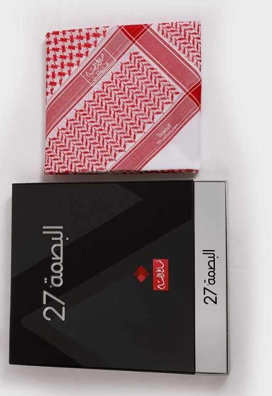 (27) شماغ البسام أحمر  البصمة انجليزي